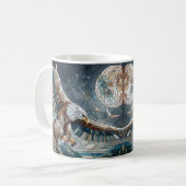 Mug Mosaic Ai Art | Ours Brown et Pleine lune d'aigle (Devant gauche)