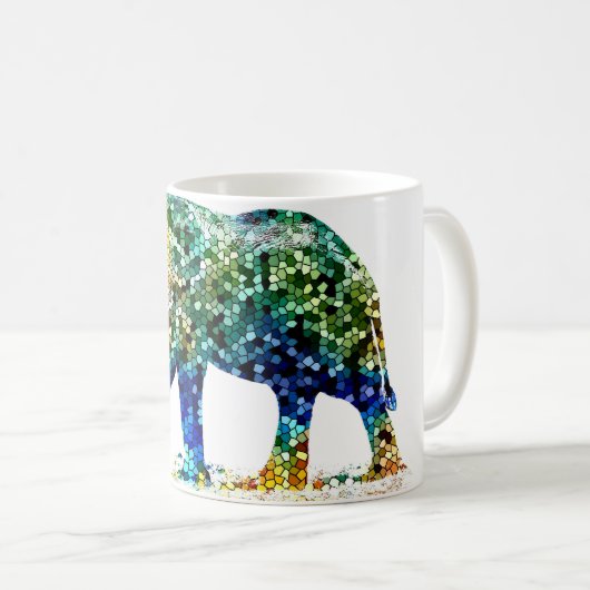 Mug Mosaic Elephant Design 36 (Devant droit)
