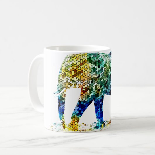 Mug Mosaic Elephant Design 36 (Devant gauche)
