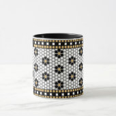Mug Mosaic Inspiré Noir Blanc et Or (Centre)