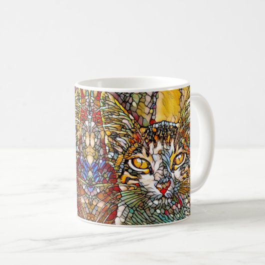 Mug Mosaic Multicolor Chat 697 (Devant droit)
