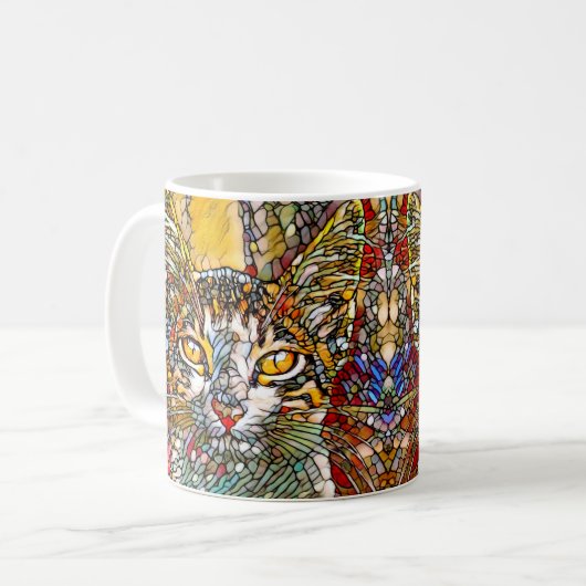 Mug Mosaic Multicolor Chat 697 (Devant gauche)