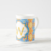 Mug mosaïque bleu et orange Marianne (Devant droit)