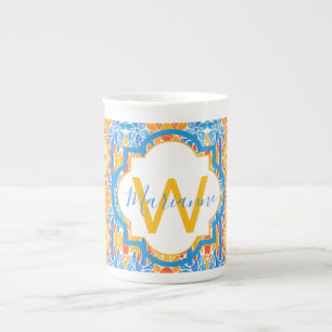 Mug mosaïque bleu et orange Marianne