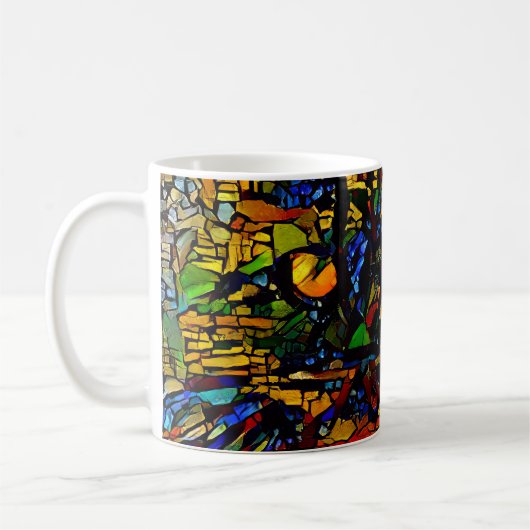 Mug Mosaïque colorée Chat Art Prin (Gauche)