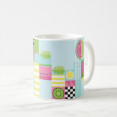 Mug Mosaïque colorée estivale, kiwi de pastèque (Devant droit)