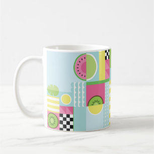Mug Mosaïque colorée estivale, kiwi de pastèque