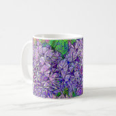 Mug Mosaïque d'Allium pourpre avec effets d'aquarelle (Devant gauche)