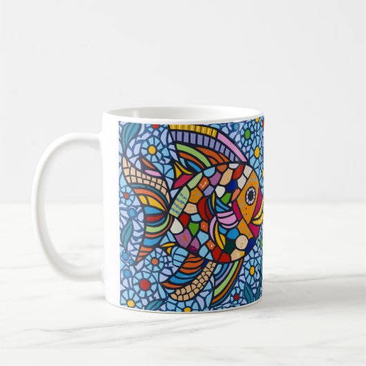 Mug mosaïque de poisson (Gauche)