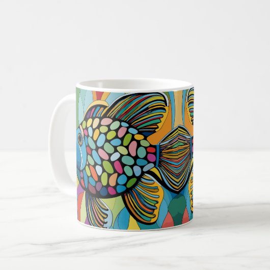 Mug mosaïque de poisson (Devant gauche)