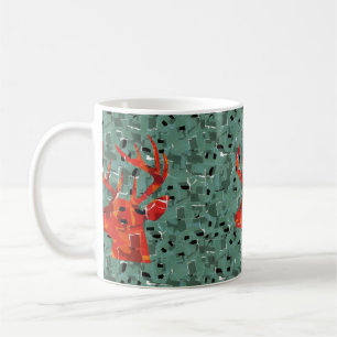 Mug Mosaïque de silhouette de tête de cerf