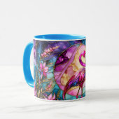 Mug Mosaïque de verre coloré Flamant Rose (Devant gauche)