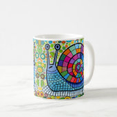 Mug Mosaïque d'escargot mignonne (Devant droit)