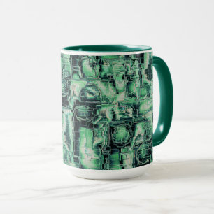 Mug Mosaïque d'image abstraite rustique sculptée dans