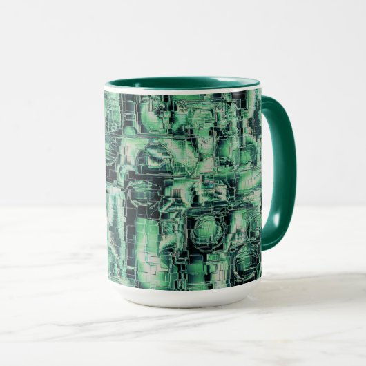 Mug Mosaïque d'image abstraite rustique sculptée dans (Devant droit)
