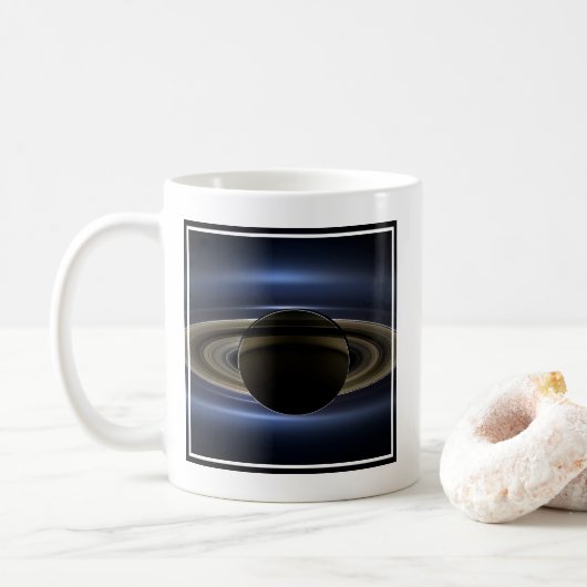 Mug Mosaïque Du Système Saturne Rétro-Éclairé Par Le S (Avec donut)