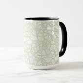 Mug Mosaïque feuille aléatoire vert pâle (Devant droit)