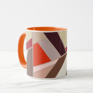 Mug Mosaïque géométrique moderne Abstraite, Brown et o