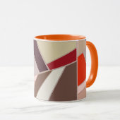 Mug Mosaïque géométrique moderne Abstraite, Brown et o (Devant droit)