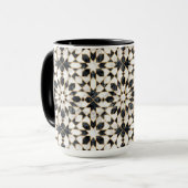 Mug Mosaïque marocaine noire et Marbre blanc (Devant gauche)