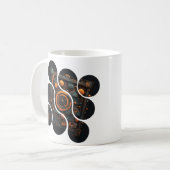 Mug Mosaïque Steampunk industriel : Géométrie orange e (Devant gauche)