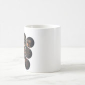Mug Mosaïque Steampunk industriel : Géométrie orange e (Centre)