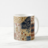 Mug Mosaïque textile de style vintage. (Devant droit)