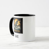 Mug Mosasaurus Prédateur Océanique Coucher de Soleil V (Devant gauche)
