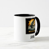 Mug Mosasaurus Prédateur Océanique Coucher de Soleil V (Devant droit)