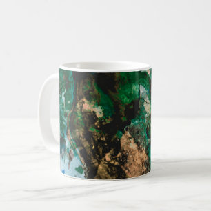 Mug Moss Agate Green Crystal Geode Abstract