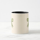 Mug Moss Green Glittered Bow sur Crème En vichy (Centre)