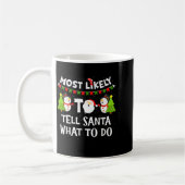 Mug Most Likely Tell Santa What To Do Funny Family Chr (Gauche)