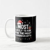 Mug Most Likely To Ask For Expensive Christmas Funny X (Gauche)