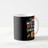 Mug Most Likely To Ask Santa About 67 Funny Matching C (Devant droit)