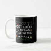 Mug Most Likely To Ask Santa To Define Good Family Chr (Gauche)