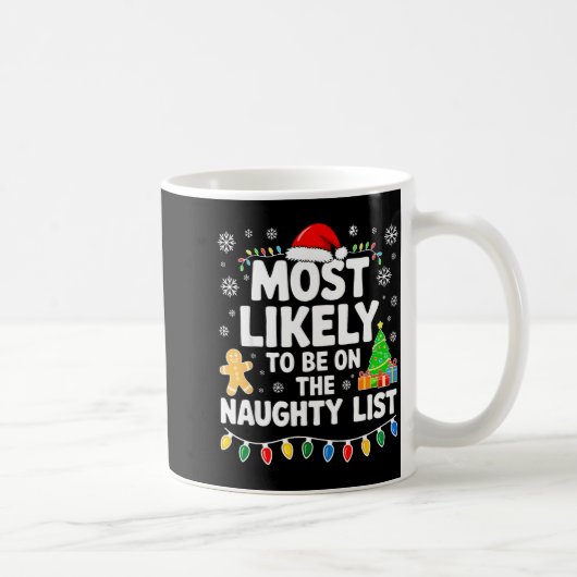 Mug Most Likely To Be On The Naughty Lis Family Christ (Droite)