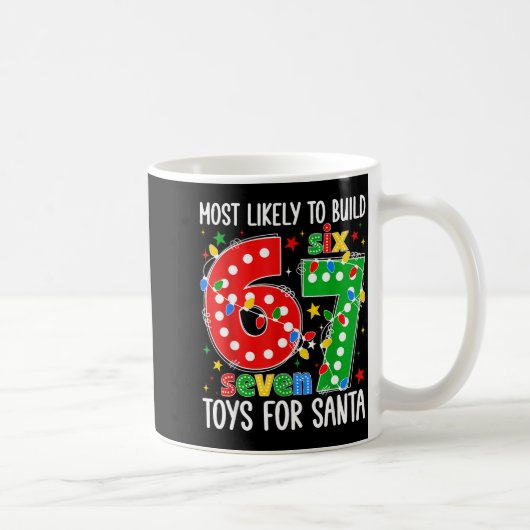 Mug Most Likely To Build 67 Toys For Santa Funny Xmas  (Droite)