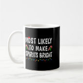 Mug Most Likely To Christmas Xmas Pajamas Funny Matchi (Gauche)