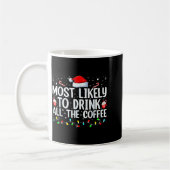 Mug Most Likely To Drink All The Coffee Funny Family C (Gauche)