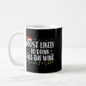 Mug Most Likely To Drink All The Wine Christmas (Gauche)