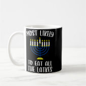 Mug Most Likely To Eat All Latkes Hanukkah Group Match (Gauche)