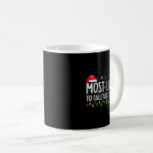 Mug Most Likely To Fall Asleep Early Funny Christmas H (Devant droit)