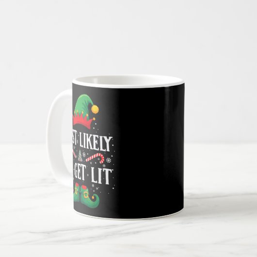Mug Most Likely To Get Lit Matching Christmas Elf (Devant gauche)