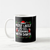 Mug Most Likely To Go Fishing With Santa Christmas Mat (Gauche)