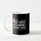 Mug Most Likely To Know Christmas Carols Funny Christm (Gauche)