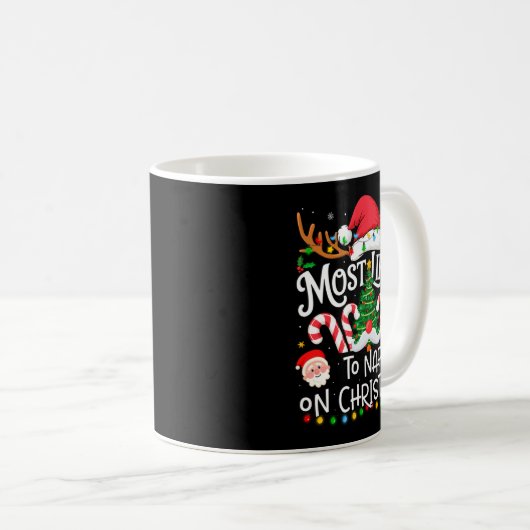 Mug Most Likely To Nap On Christmas Family Matching Ch (Devant droit)