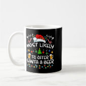Mug Most Likely To Offer Santa A Beer Funny Drinking C (Gauche)