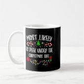 Mug Most Likely To Peek Under The Christmas Tree Famil (Gauche)
