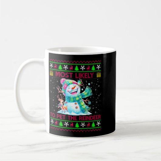 Mug Most Likely To Pet The Reindeer Family Matching Ch (Gauche)