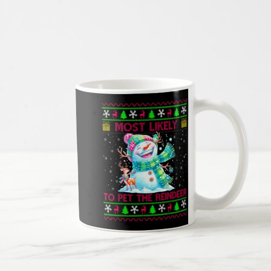 Mug Most Likely To Pet The Reindeer Family Matching Ch (Droite)